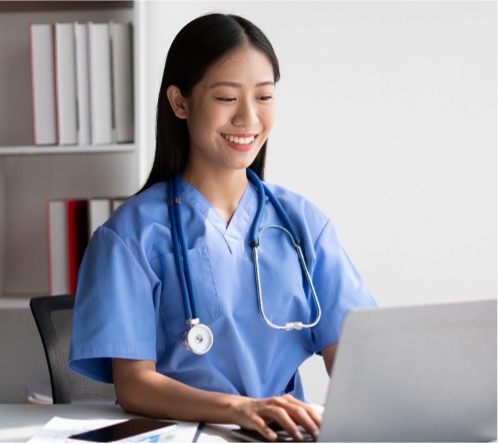 provider at laptop